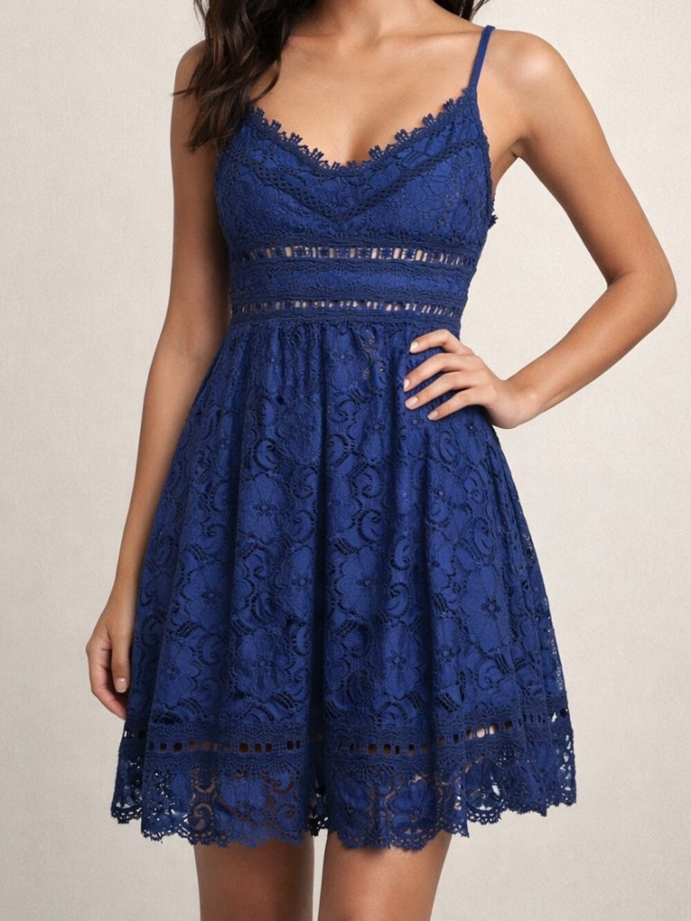 NWT NSR Blue Lace Fit & Flare Dress | Size XS